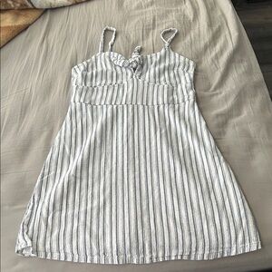 Hollister Blue and White Striped Midi Dress